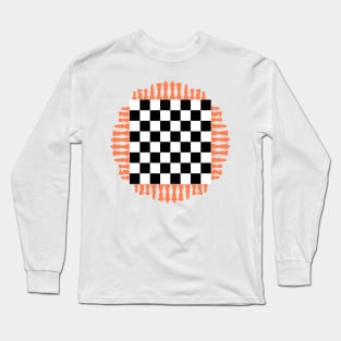 Online chess board game king, rook, bishop, queen, knight, and pawn. Long Sleeve T-Shirt